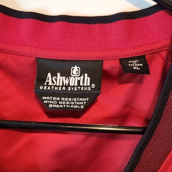 Ashworth Golf Weather Systems V-Neck Pullover Size XL Lined Wind Resistant Red - Picture 5 of 12